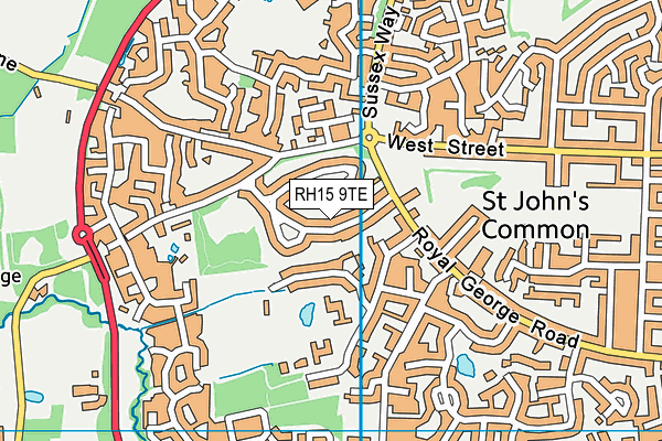RH15 9TE map - OS VectorMap District (Ordnance Survey)