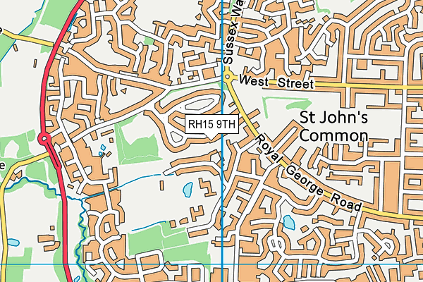 RH15 9TH map - OS VectorMap District (Ordnance Survey)