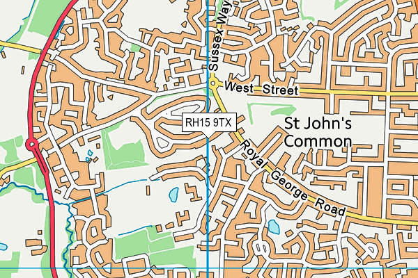 RH15 9TX map - OS VectorMap District (Ordnance Survey)