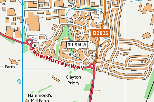 RH15 9UW map - OS VectorMap District (Ordnance Survey)