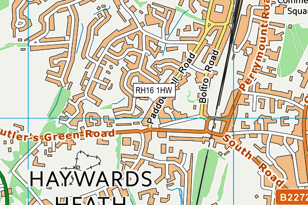 RH16 1HW map - OS VectorMap District (Ordnance Survey)