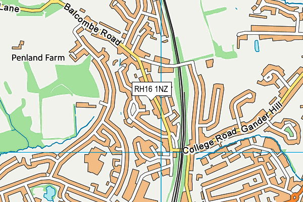 RH16 1NZ map - OS VectorMap District (Ordnance Survey)