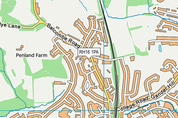 RH16 1PA map - OS VectorMap District (Ordnance Survey)