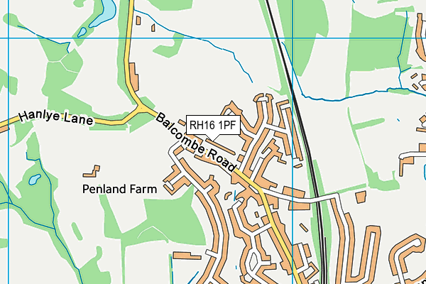 RH16 1PF map - OS VectorMap District (Ordnance Survey)