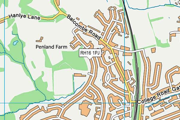 Harlands Primary School map (RH16 1PJ) - OS VectorMap District (Ordnance Survey)