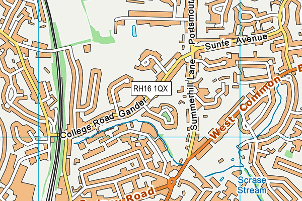 RH16 1QX map - OS VectorMap District (Ordnance Survey)