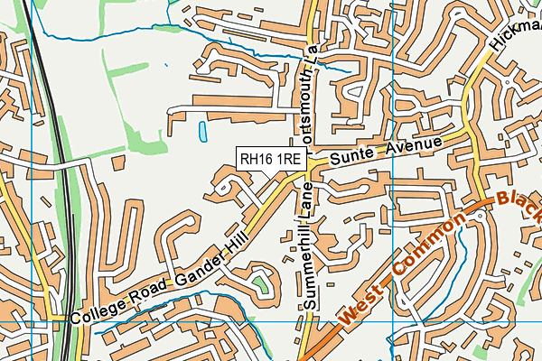 RH16 1RE map - OS VectorMap District (Ordnance Survey)