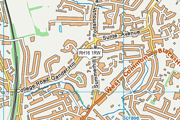 RH16 1RW map - OS VectorMap District (Ordnance Survey)