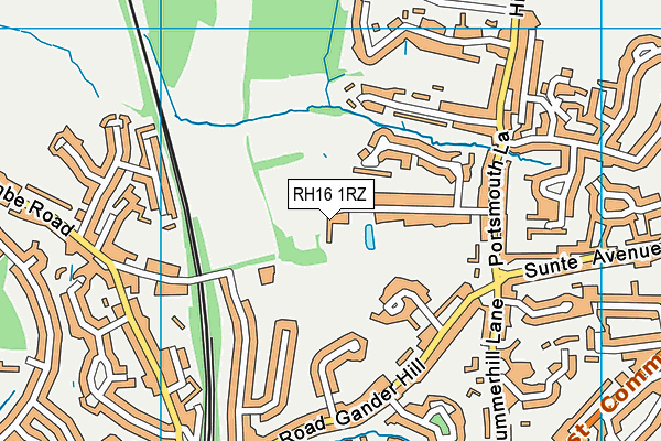 RH16 1RZ map - OS VectorMap District (Ordnance Survey)