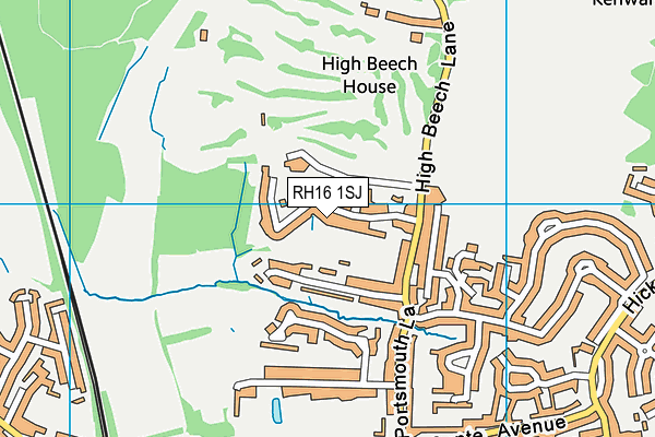 RH16 1SJ map - OS VectorMap District (Ordnance Survey)