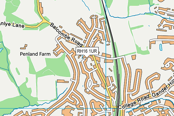 RH16 1UR map - OS VectorMap District (Ordnance Survey)