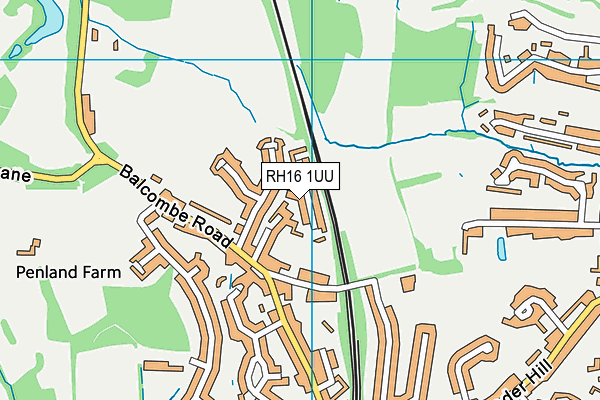 RH16 1UU map - OS VectorMap District (Ordnance Survey)