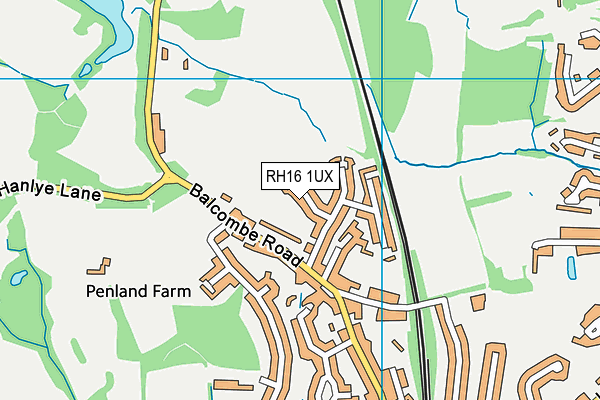 RH16 1UX map - OS VectorMap District (Ordnance Survey)