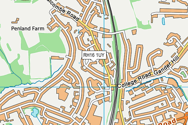 RH16 1UY map - OS VectorMap District (Ordnance Survey)