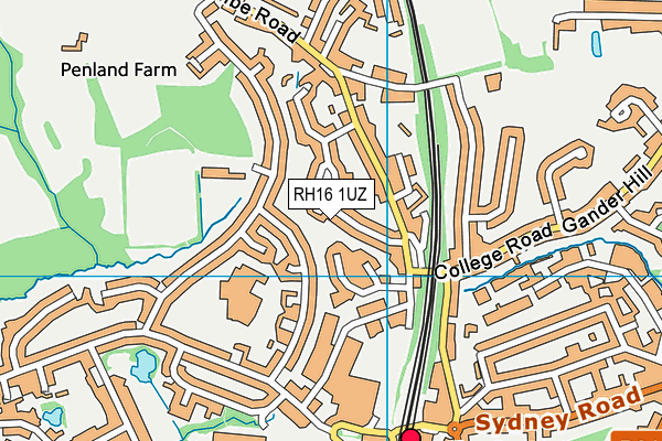 RH16 1UZ map - OS VectorMap District (Ordnance Survey)