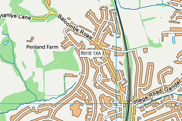 RH16 1XA map - OS VectorMap District (Ordnance Survey)