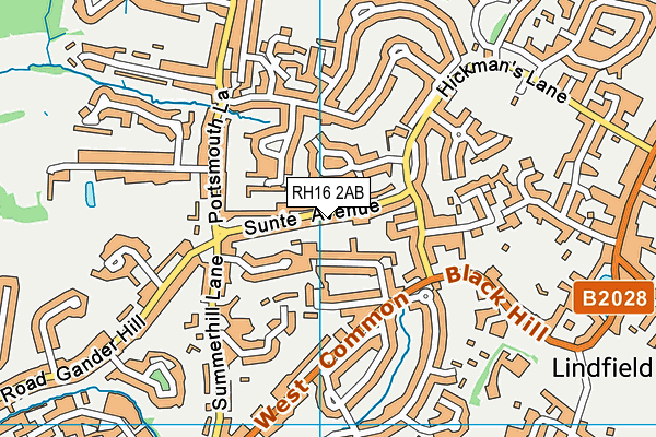 RH16 2AB map - OS VectorMap District (Ordnance Survey)