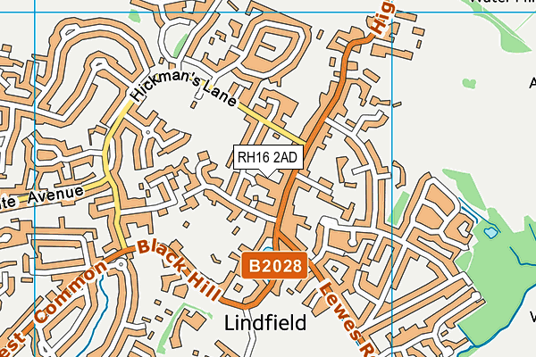 RH16 2AD map - OS VectorMap District (Ordnance Survey)