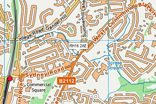 RH16 2AE map - OS VectorMap District (Ordnance Survey)