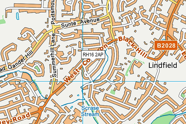 RH16 2AP map - OS VectorMap District (Ordnance Survey)