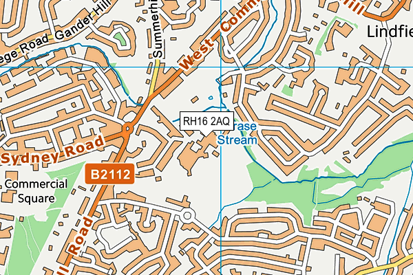RH16 2AQ map - OS VectorMap District (Ordnance Survey)