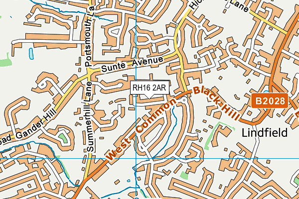 RH16 2AR map - OS VectorMap District (Ordnance Survey)