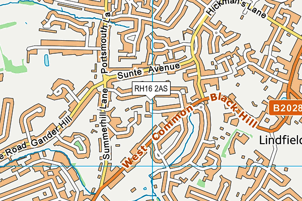 RH16 2AS map - OS VectorMap District (Ordnance Survey)
