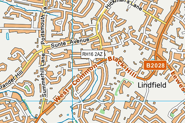 RH16 2AZ map - OS VectorMap District (Ordnance Survey)