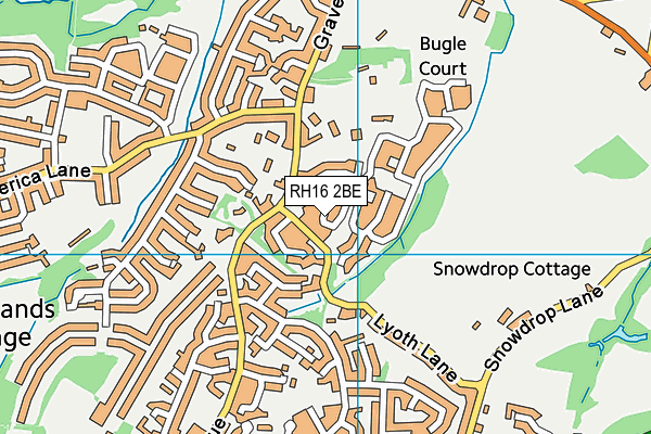 RH16 2BE map - OS VectorMap District (Ordnance Survey)