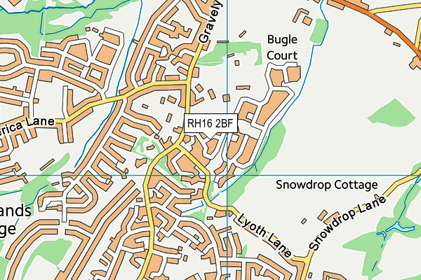 RH16 2BF map - OS VectorMap District (Ordnance Survey)