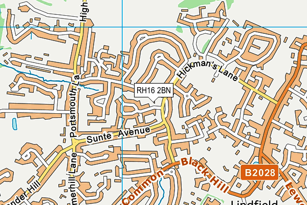 RH16 2BN map - OS VectorMap District (Ordnance Survey)