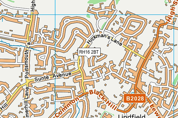 RH16 2BT map - OS VectorMap District (Ordnance Survey)