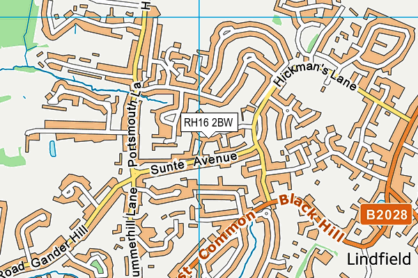 RH16 2BW map - OS VectorMap District (Ordnance Survey)