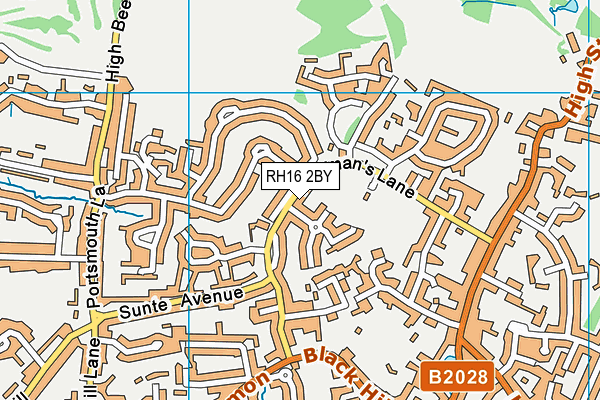 RH16 2BY map - OS VectorMap District (Ordnance Survey)