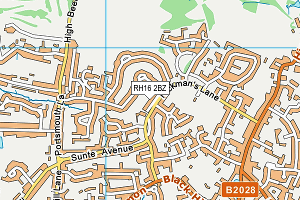 RH16 2BZ map - OS VectorMap District (Ordnance Survey)