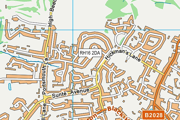 RH16 2DA map - OS VectorMap District (Ordnance Survey)