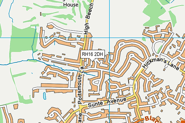 RH16 2DH map - OS VectorMap District (Ordnance Survey)