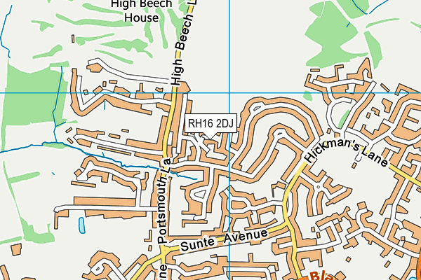 RH16 2DJ map - OS VectorMap District (Ordnance Survey)