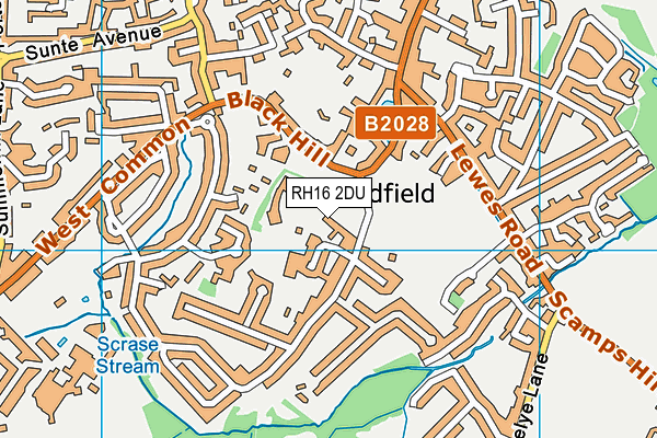 RH16 2DU map - OS VectorMap District (Ordnance Survey)