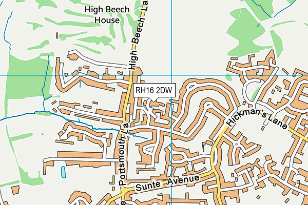 RH16 2DW map - OS VectorMap District (Ordnance Survey)