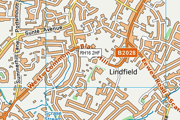 RH16 2HF map - OS VectorMap District (Ordnance Survey)