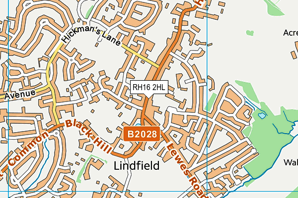 RH16 2HL map - OS VectorMap District (Ordnance Survey)