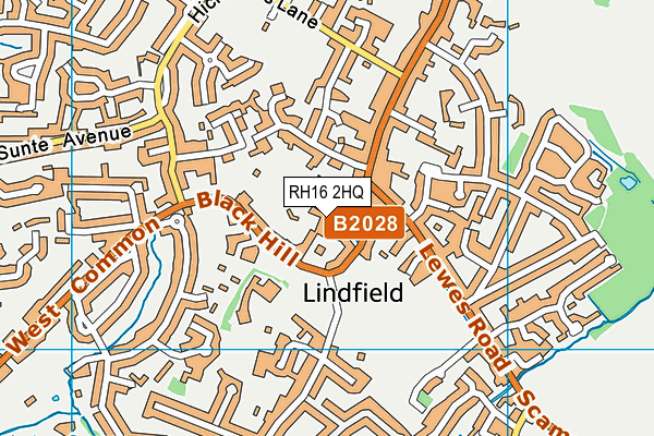 RH16 2HQ map - OS VectorMap District (Ordnance Survey)