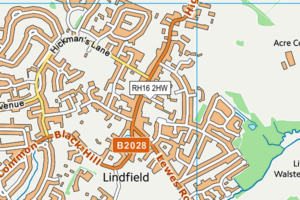 RH16 2HW map - OS VectorMap District (Ordnance Survey)