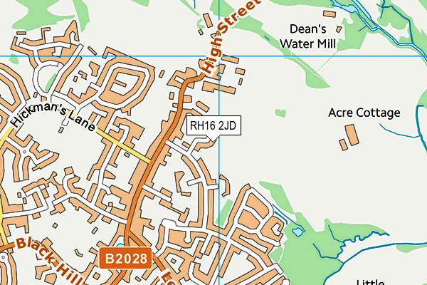 RH16 2JD map - OS VectorMap District (Ordnance Survey)