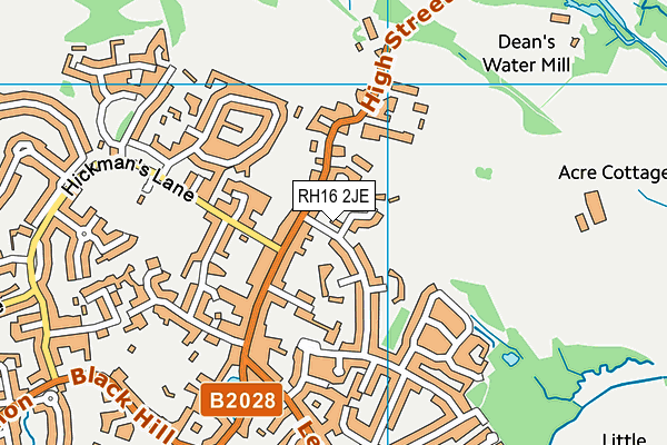 RH16 2JE map - OS VectorMap District (Ordnance Survey)