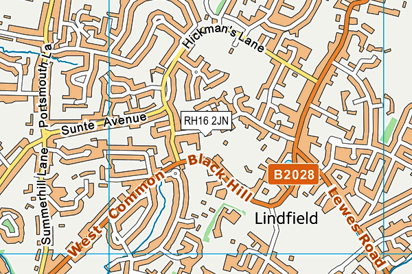 RH16 2JN map - OS VectorMap District (Ordnance Survey)