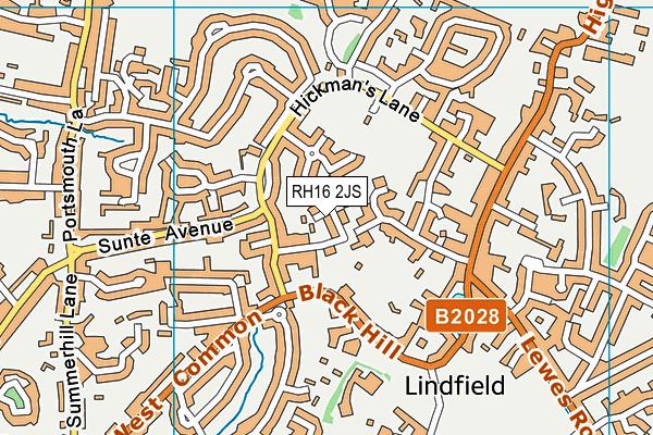 RH16 2JS map - OS VectorMap District (Ordnance Survey)