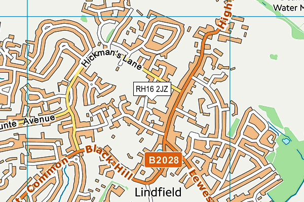 RH16 2JZ map - OS VectorMap District (Ordnance Survey)