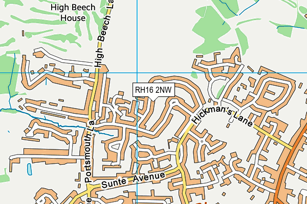 RH16 2NW map - OS VectorMap District (Ordnance Survey)